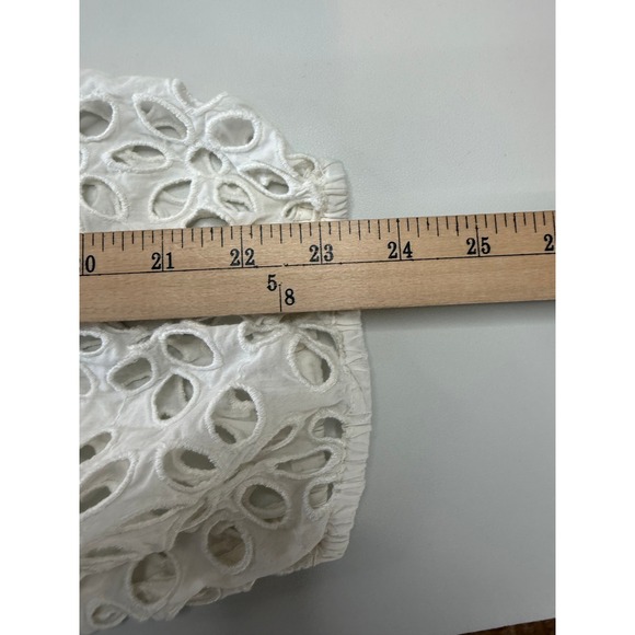 J.Crew White Eyelet Lace Balloon Sleeve Tunic Cover Up Womens XLarge - Picture 4 of 8